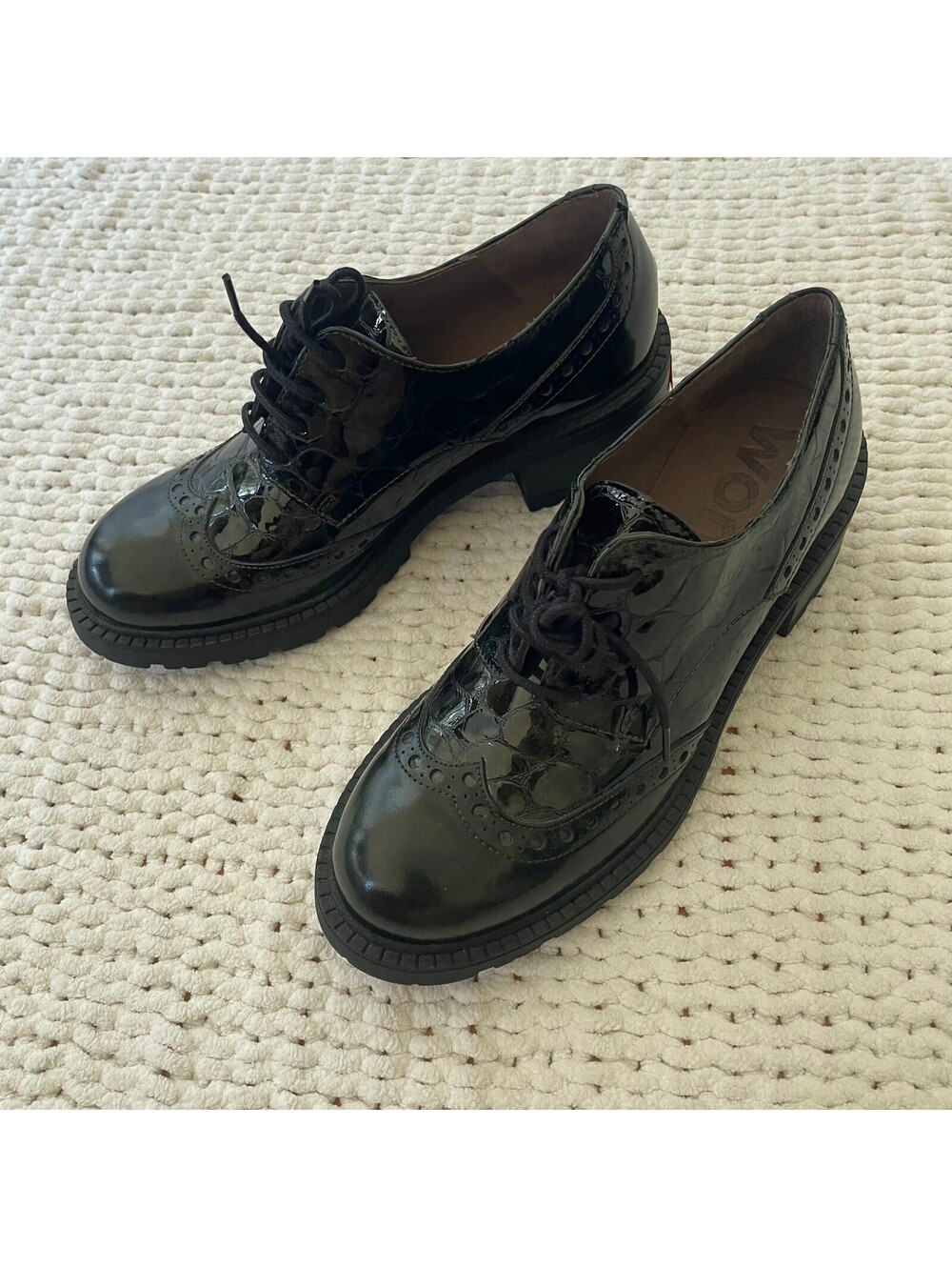 New Wonders Women's Snake-print Evelyn Heeled Loafers - Size 38 - Picture 7 of 7